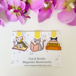 Boekenlegger set - Magnetisch - Katten en boeken