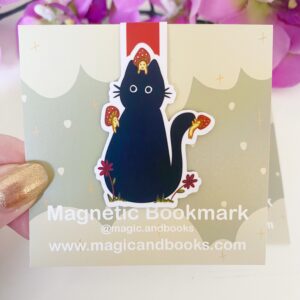 Boekenlegger - Magnetisch - Black Cat with Mushrooms - Halloween